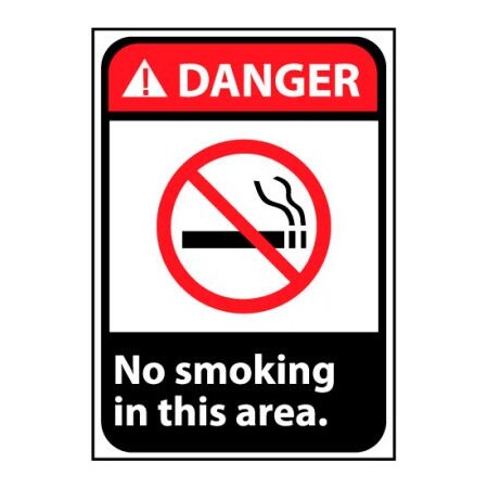 National Marker Co Danger Sign 14x10 Aluminum - No Smoking In This Area DGA52AB